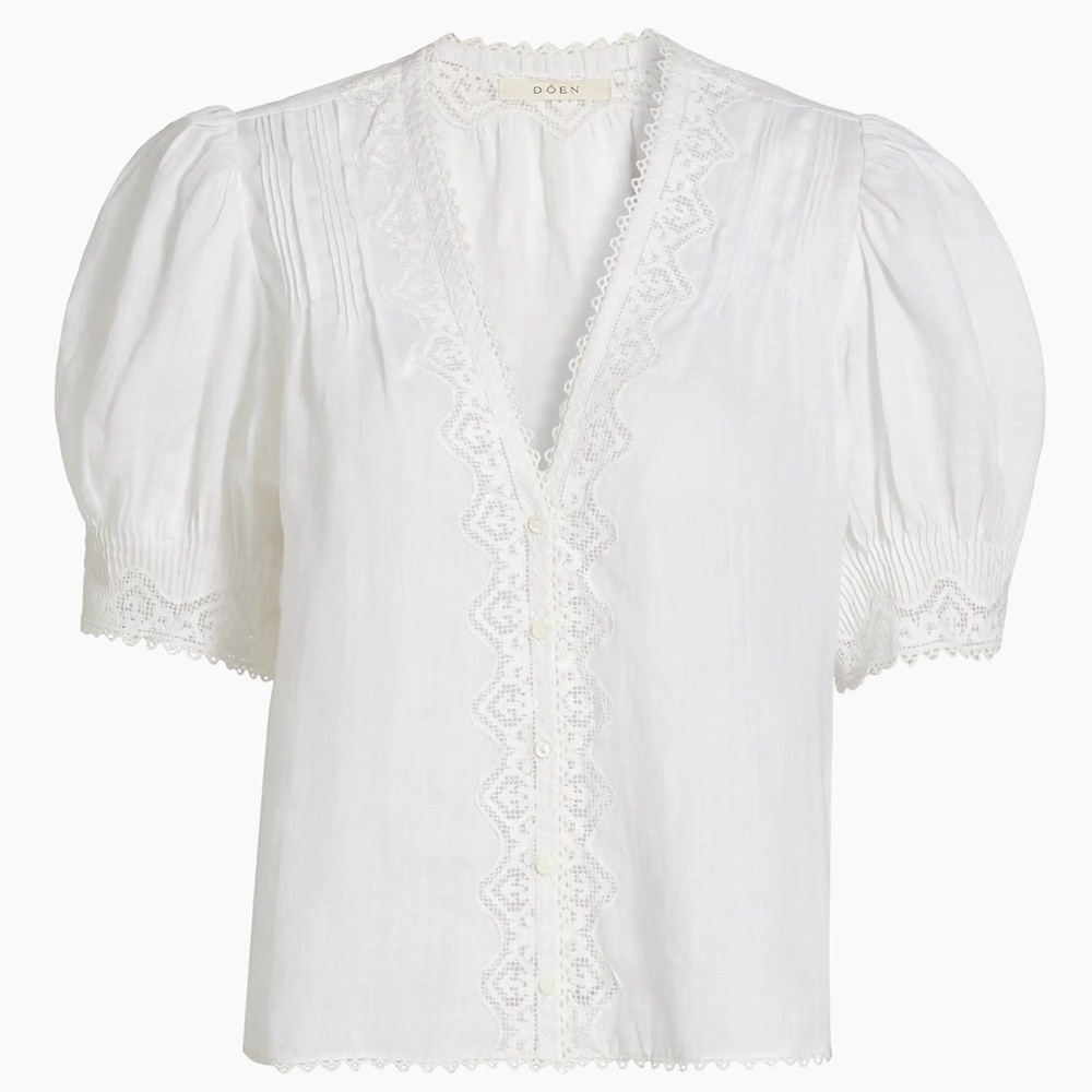 Doen White BRIGITTA Top - Size Medium